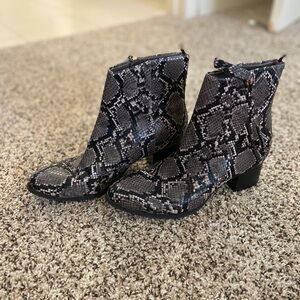 Faux Snake Skin Booties